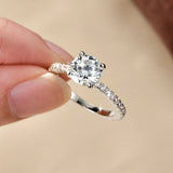 Luxury Classic 8mm 2.0CT VVS1 D Moissanite Solitaire Engagement Wedding Ring