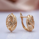 14K Gold Filled Geometric Oval Flower Twist Fashion Gothic Jewellery Retro Earrings