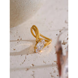 18K Gold Plated Stainless Steel AAA Zirconia Diamond  Delicate Ring Exquisite Fashion Jewellery