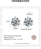 Classic Style D Colour VVS1 Charming Moissanite Diamonds Stud Earrings for Women Sterling Silver Fine Jewellery - The Jewellery Supermarket