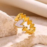 New In Classic Gold Colour Stainless Steel Vintage Heart Cute Romantic Rings For Women - Jewellery for Daily Use - The Jewellery Supermarket