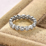 Remarkable Full Eternity Ring Bezel 3mm VVS1 D Colur Round Moissanite Rings