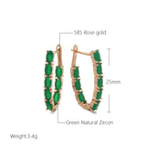 Luxury Oval Cut AAA Emerald Green Zircon Crystal Long Tassel Elegant Earrings