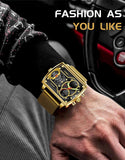 New Men Watch Gold Quartz Led Sport Waterproof Wrist Watch -  Fashion Military Digital Watches - The Jewellery Supermarket