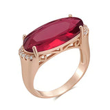 14K Gold Filled Brown Blue Red Grey Oval AAA Zircon Crystals Luxury Big Rings