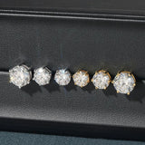 Fabulous Moissanite Diamonds 925 Silver 18K Plated Stud Earrings for Men Women