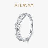 Charming 925 Sterling Silver Heart-shaped AAAA Lab Created Diamond Ring