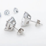 Amazing D Colour VVS1 Emerald Cut Moissanite Diamonds Earring - Sterling Silver Fine Jewellery