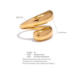 18K Gold Plated Chic Unique Stainless Steel Unusual Simple Sleek Fashion Ring