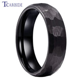 Multi-Faceted Hammered Brushed Finish 4/6/8MM Men Women Tungsten Wedding Rings