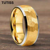 Beveled Edge Treatment Dome Hammer 4/6/8mm Tungsten Rings With Comfortable Fit