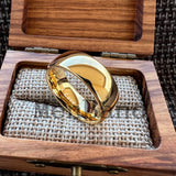 Dome High Polish Classics I Love You 6/8MM Men Women Wedding Tungsten Couple Rings