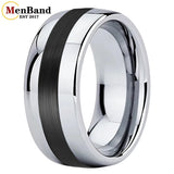 Dome Band Center Brushed 8MM 10MM Men's and Women's Tungsten Carbide Rings