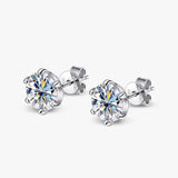 Excellent 1 Carat D Colour Moissanite Diamonds Stud Earrings For Women - Top Quality Sterling Silver Fine Jewellery - The Jewellery Supermarket