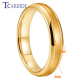 Grooves Domed Polished Finish 4/6/8mm Tungsten Wedding Engagement Rings