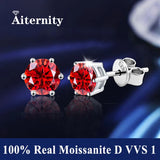 Sparkling 925 Sterling Silver D Colour VVS1 Moissanite Diamonds Snow Stud Earrings