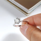 1-5CT  VVS1 D Colour Moissanite Diamond Solitaire Engagement Wedding Silver Rings