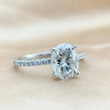 Lovely Oval Cut 1-3Ct VVS1 Moissanite Diamond Rings For Women 925 Sterling Silver Romantic Engagement GRA Jewellery