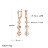 Glossy Geometry 14K Gold Filled AAA Lab Created Zircon Diamonds Drop Earrings