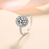 Stunning 1CT 2CT D Colour VVS1 Oval Cut Moissanite Diamond Silver Wedding Ring