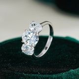 Full Oval Cut VVS1 D Colour Mossanite Diamonds Silver Gold Plated Wedding Ring