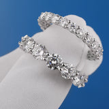 Popular Full Moissanite Eternity Engagement Wedding Rings for Women 925 Sterling Silver White Gold Plated Fine Rings