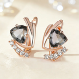 14 Karat Filled Gold Grey Purple AAA Zircon Crystals Drop Earrings Fashion Jewellery