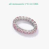 Stunning 3mm VVS1 D Colour Moissanite Diamonds Eternity 925 Sterling Silver Rings