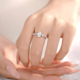 D Colour VVS1 1/2CT Oval Cut Moissanite Diamonds Rings Silver 18K Gold Plated Wedding Engagement Jewellery with GRA