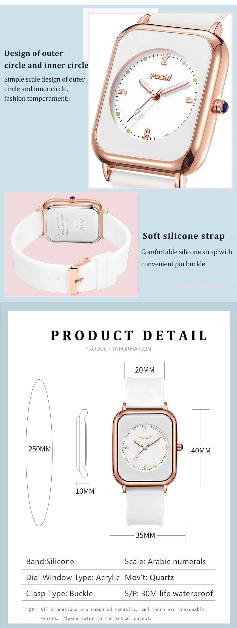 New Arrival Original Brand Simplicity Ladies Casual Bracelet Silicone Strap Quartz Fashion Quartz Women's Watches - The Jewellery Supermarket
