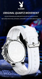 PLAYBOY Top Brand High Quality Luxury Men Watch Silicone Strap Waterproof Fashion Quartz Men's Watches
