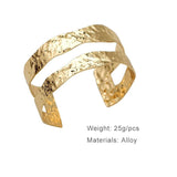 Geometric Trendy Hammered Heavy Metal Cuff Bangles Bracelets For Women Fashion Classic Punk Style Jewellery