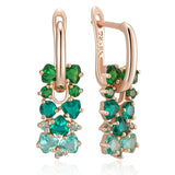 14K Gold Filled Pink Red Green Blue Purple AAA Zircon Crystals Earrings Fine Jewellery
