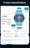 New TRITON Solar Powered Dive Watch - Luxury 316L Stainless Steel Case Waterproof 300M Quartz Watches For Men