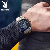 Luxury Fashion Men's Stainless Steel Quartz Watch Waterproof Multifunction Wristwatch with Stylish Design