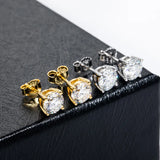 Classic Moissanite Diamonds 925 Sterling Silver Fine Jewellery Stud Earrings
