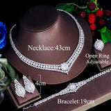 New 4pcs Luxury Shiny Paved Full AAA+ Cubic Zirconia Diamonds Bridal Wedding Evening Jewellery Set for Women - The Jewellery Supermarket