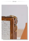 18K Gold Plated Distinctive Stainless Steel Metal Four Finger Stacking Trendy Unusual Ring
