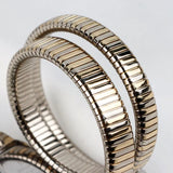 Light Luxury Style Silver Gold Unique Snake Braided Steel Strap Quartz Watch