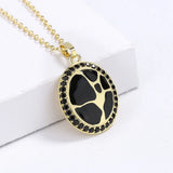 Classic Hand-made Enamel Oriental Sparkling Black Spinel Antique Look Necklace