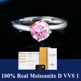 S925 Silver D VVS1 100% Real Moissanite Ring Adjustable Size Pass Diamond with GRA Certificate 18K Plating Rings