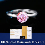 Fabulous 100% Real Moissanite Ring D VVS1 Adjustable Size S925 Sliver GRA Certificate Wedding Rings for Women