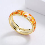 Selection of Bright Handmade Enamel 925 Silver Colorful Classic Rings