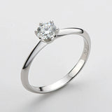 Superb VVS1 D Colour 0.5 Carat Mossanite Diamond Solitaire Silver Engagement Ring