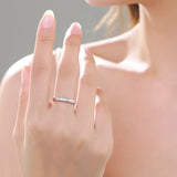 Classic Stackable Sterling Silver Simple Shining AAAA Lab Created Diamond Ring