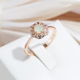 14K Rolled Gold Lake Green AAA Zircon Crystal Classic Trendy Fashion Rings For Women