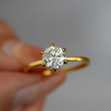 GRA Certified 6.5mm Moissanite Diamond Solitaire Ring 18K Gold Plated Silver 6 Claws Wedding Fine Jewellery Ring