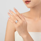 Romantic Heart 925 Sterling Silver Clean AAAA Lab Created Diamond Ring
