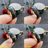 New Arrival Offset Grooved Brushed Black Rose Men Women Tungsten Carbide Comfort Fit Wedding Ring - The Jewellery Supermarket