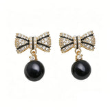 Beautiful Real Multicolour Pearl AAA Zircon Diamonds Cute Silver Stud Earrings